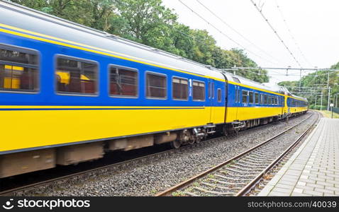 Train in the countryside from the Netherlands