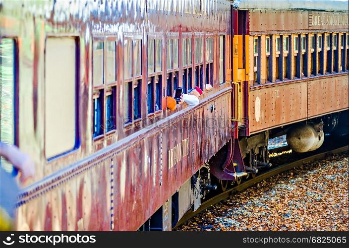 Train passenger car of great smoky mountains railroad