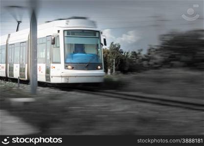 train pylon speed. &#xA;Image taken to the passage of a train.