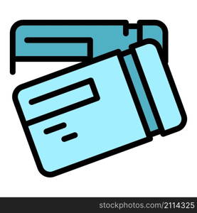 Train tickets icon. Outline train tickets vector icon color flat isolated. Train tickets icon color outline vector