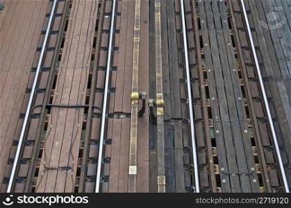 train tracks of the public transport seen from above