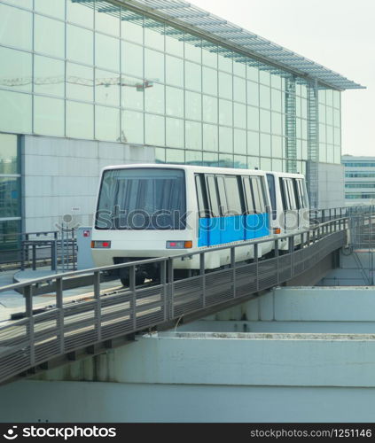 Train transportation between terminals of Frankfurt airport, Germany