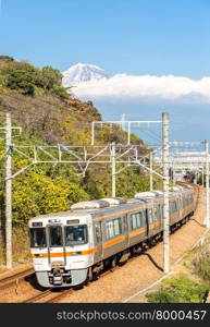 Train with Mt. Fuji Shizuoka Japan