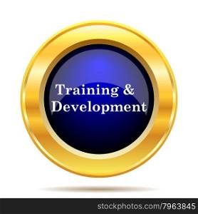 Training and development icon. Internet button on white background.