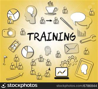Training Icons Showing Symbol Webinar And Skills