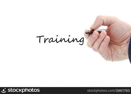 Training text concept isolated over white background