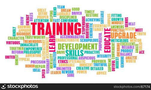 Training Word Cloud Concept on White. Training Word Cloud Concept