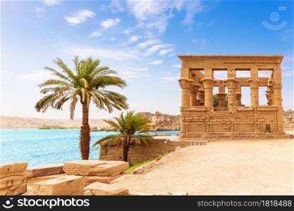 Trajan&rsquo;s Kiosk of the Philae Temple by the Nile, Aswan, Egypt.