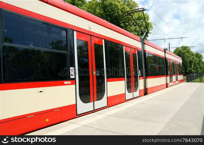 Tram, streetcar in Gdansk, Poland