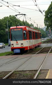 Tram, streetcar in Gdansk, Poland