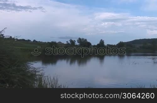 tranquil lake in the evening