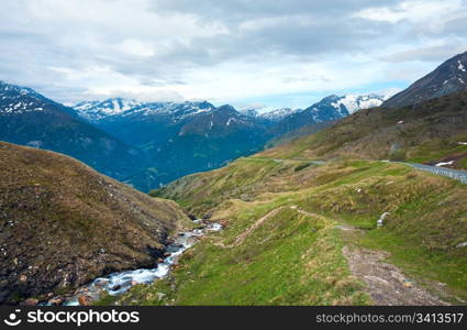 Tranquil summer Alps mountain (view from Grossglockner High Alpine Road)