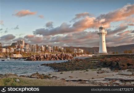 tranquil sunrise at the lighthouse wollongong nsw