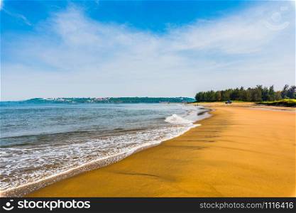 Tranquil waves at Miramar Beach, Goa