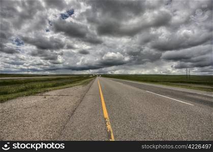Trans Canada Highway in Saskatchewaan Canada Summer