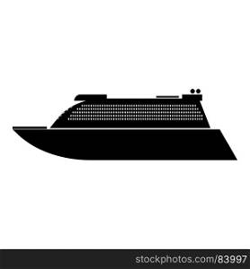 Transatlantic cruise liner black icon .