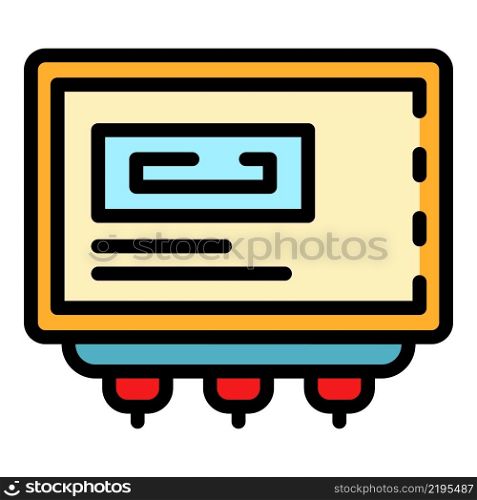 Transformer icon. Outline transformer vector icon thin line color flat isolated. Transformer icon color outline vector