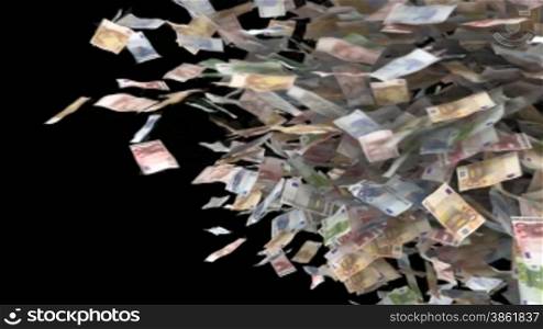 Transition with euro banknotes. Includes matte
