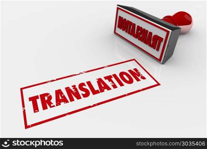 Translation Stamp Word Translated 3d Illustration