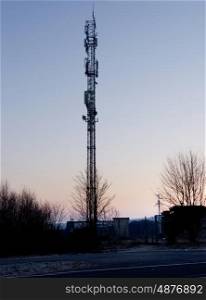 Transmission Tower at sunrise and trees&#xA;&#xA;