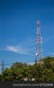 transmission tower, self support tower in mountain