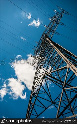 Transmission tower. view of a Transmission tower on a sunny day
