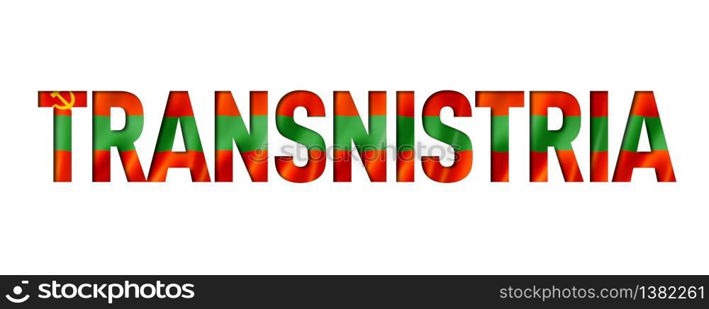 Transnistria flag text font. National symbol background. Transnistria flag text font