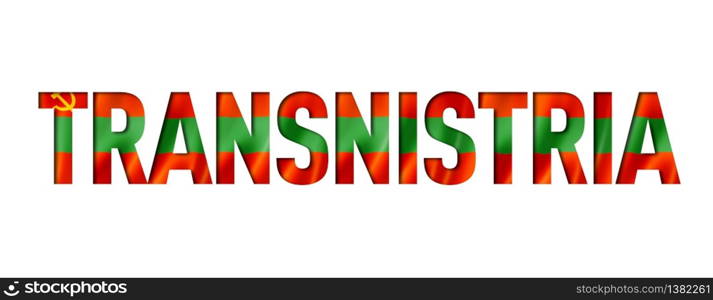 Transnistria flag text font. National symbol background. Transnistria flag text font