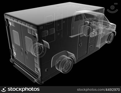 transparent Ambulance truck Isolated