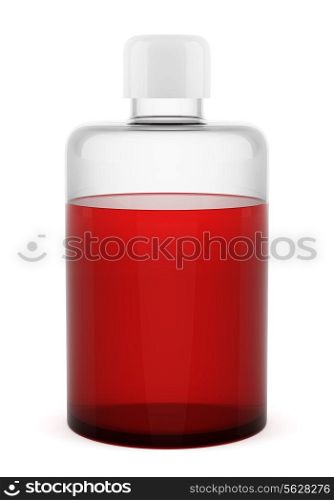 transparent blank shampoo bottle isolated on white background
