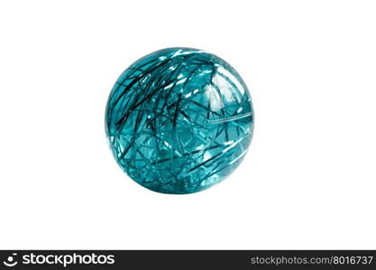 transparent blue ball isolated on white background