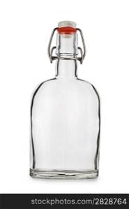 Transparent bottle with a spring cover