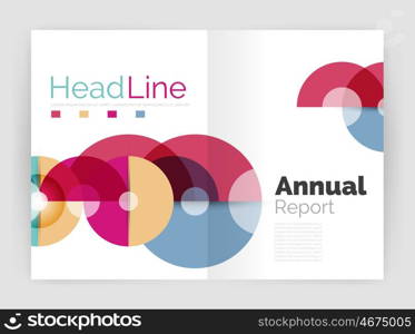 Transparent circle composition on business annual report flyer. Transparent circle composition on business annual report flyer. illustration