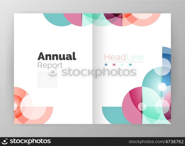 Transparent circle composition on business annual report flyer. Transparent circle composition on business annual report flyer. illustration