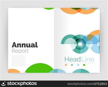 Transparent circle composition on business annual report flyer. Transparent circle composition on business annual report flyer. illustration