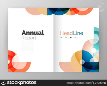 Transparent circle composition on business annual report flyer. Transparent circle composition on business annual report flyer. illustration