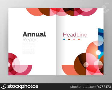 Transparent circle composition on business annual report flyer. Transparent circle composition on business annual report flyer. illustration