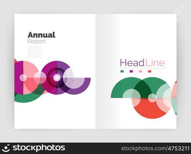 Transparent circle composition on business annual report flyer. Transparent circle composition on business annual report flyer. illustration