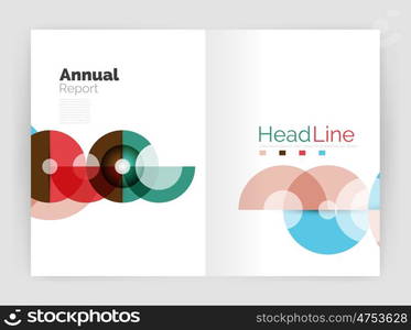 Transparent circle composition on business annual report flyer. Transparent circle composition on business annual report flyer. illustration