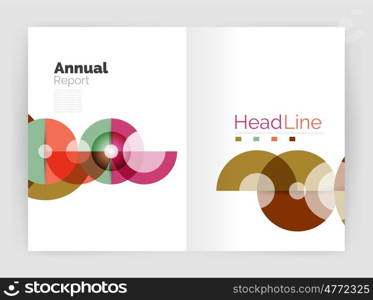 Transparent circle composition on business annual report flyer. Transparent circle composition on business annual report flyer. illustration