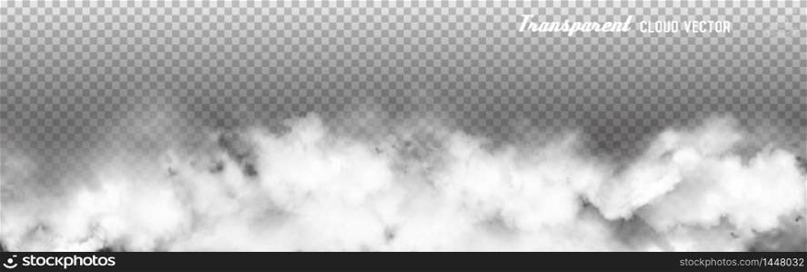 Transparent Clouds panorama. Vector illustration