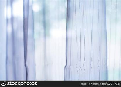 Transparent curtain on window. Curtain background