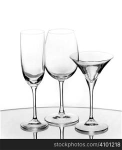 transparent empty wine glass