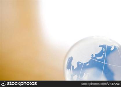 Transparent glass globe of japan