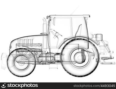 transparent isoladed tractor image