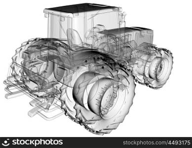 transparent isoladed tractor image