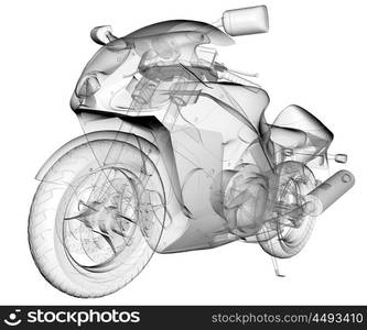 transparent isolated sport moto bike