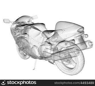 transparent isolated sport moto bike