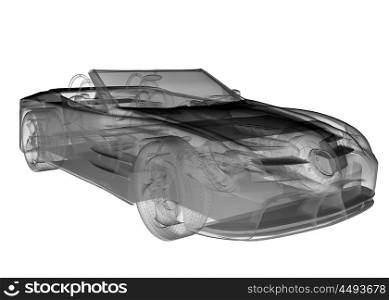 transparent sport car isolated