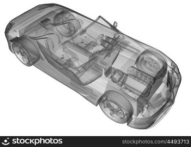transparent sport car isolated